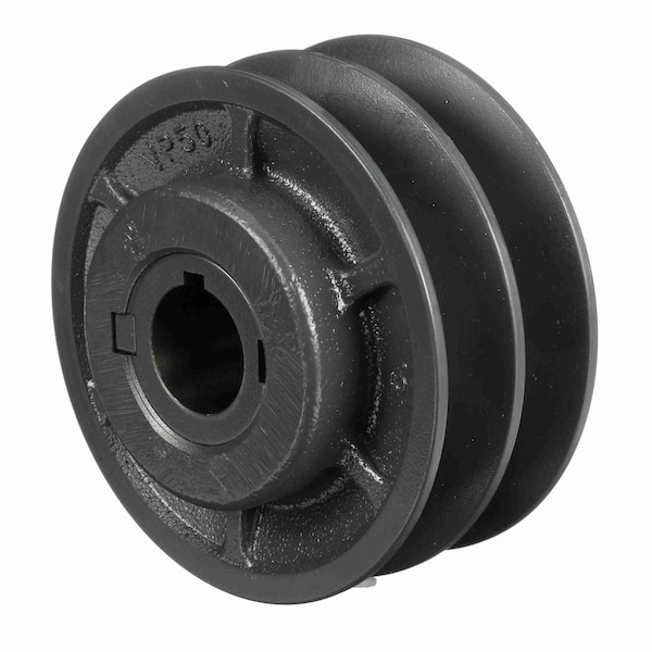 2 Groove Cast Iron Fhp - Finished Bore Sheave, 2BK70X 1 3/8